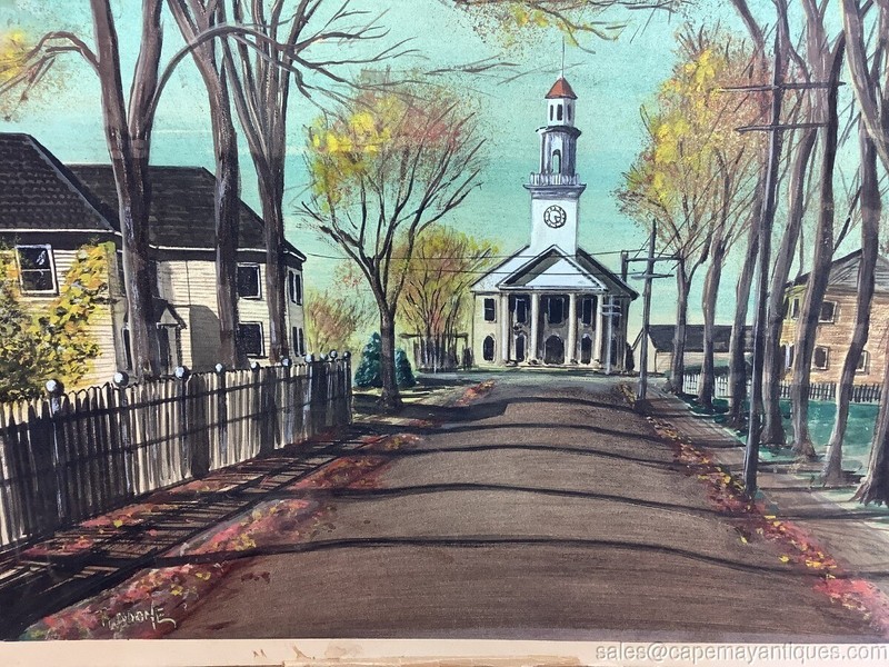 Drawing Colored Pencil Charcoal Quaint American Town Picket Fence State Building gallery