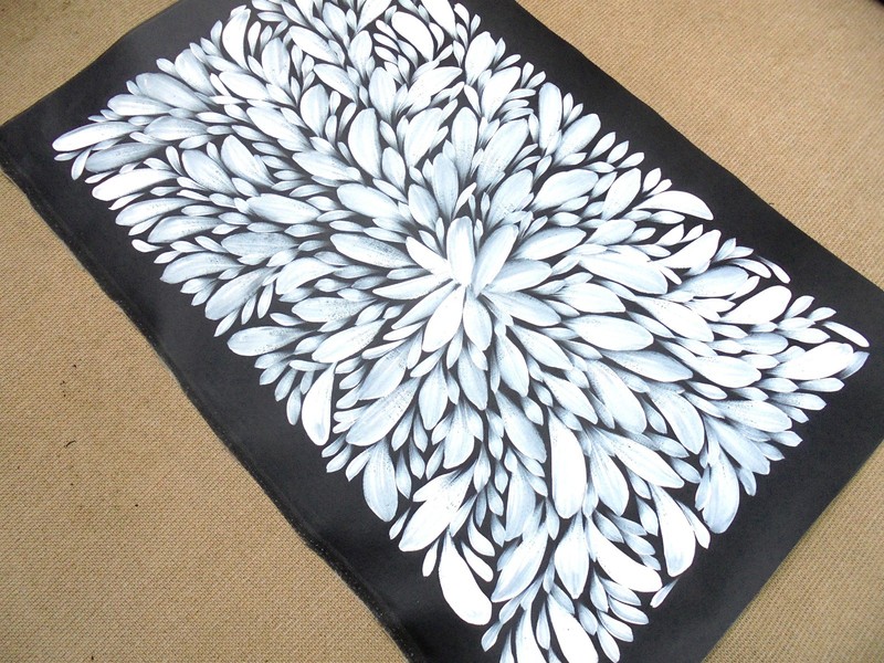 LOUISE NUMINA 85 x 55 cm Original Aboriginal Painting. Bush Medicine Leaves
