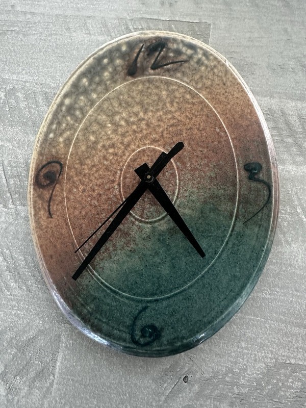 Thomas Bothe Contemporary Clay Pottery Renowned Artist Glazed Clock Works Read