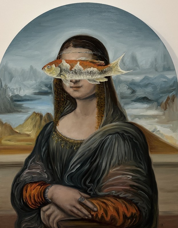 Original Oil Painting Canvas Wall Art Contemporary Lady Renaissance Mona Lisa US