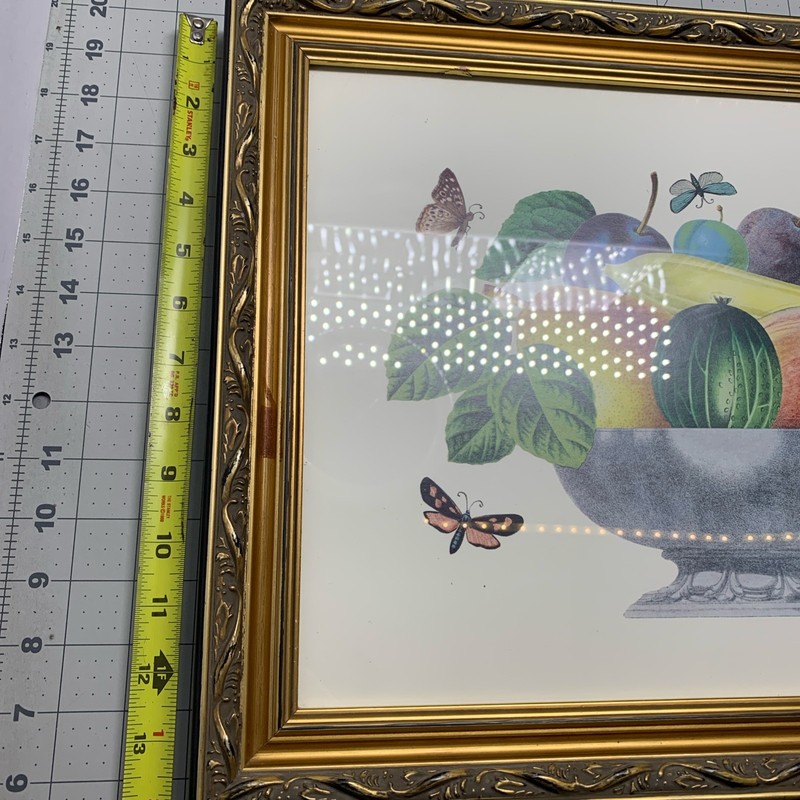 Rare Fruit Bowl Painting Signed BD gallery