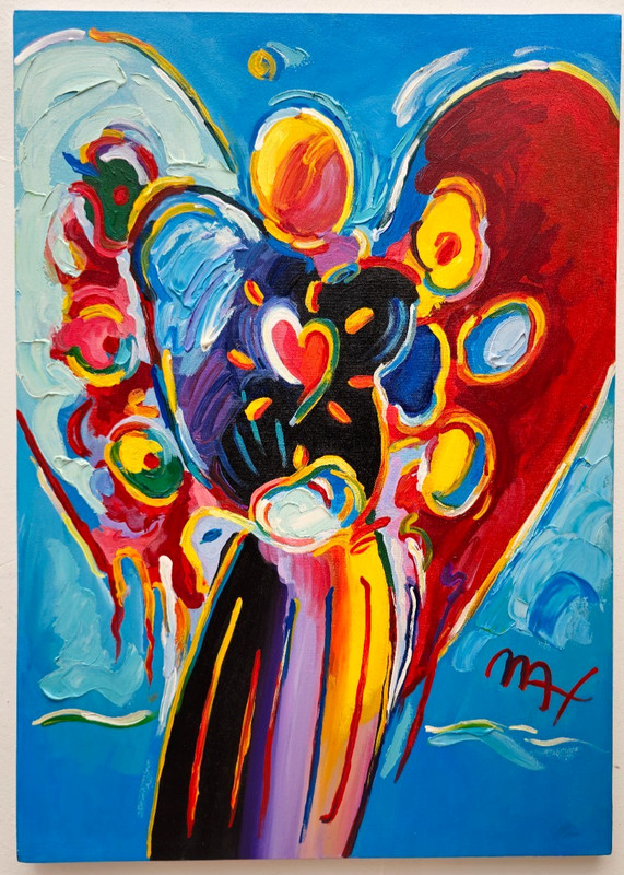 PETEX MAX 28×20 in. Painting on canvas (angel heart) signed & stamped. Pop art