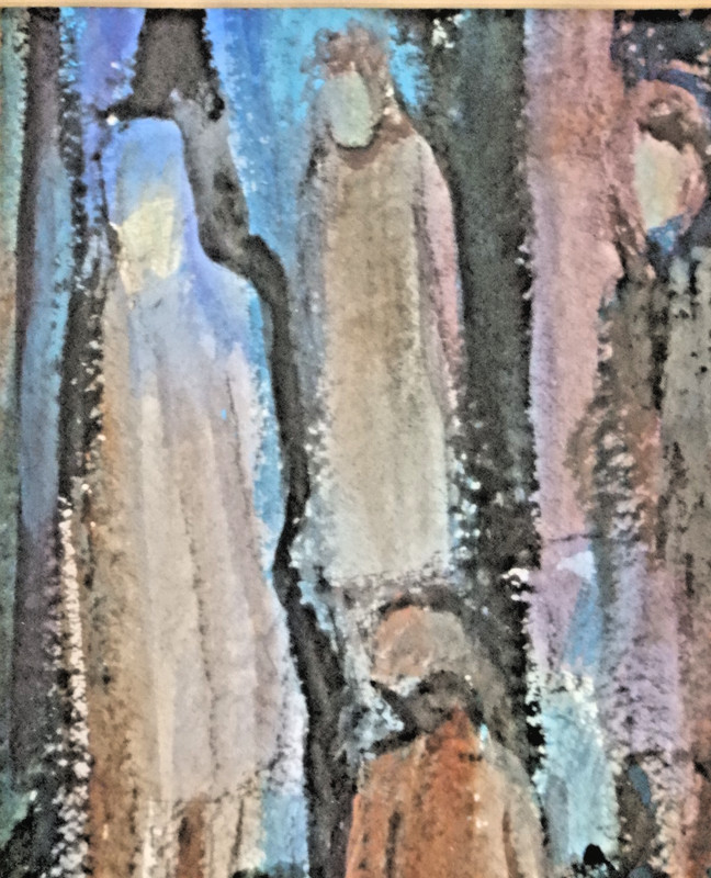 NIGHT STREET Original Expressionist Painting by Zella Dickinson 15″ x 19″