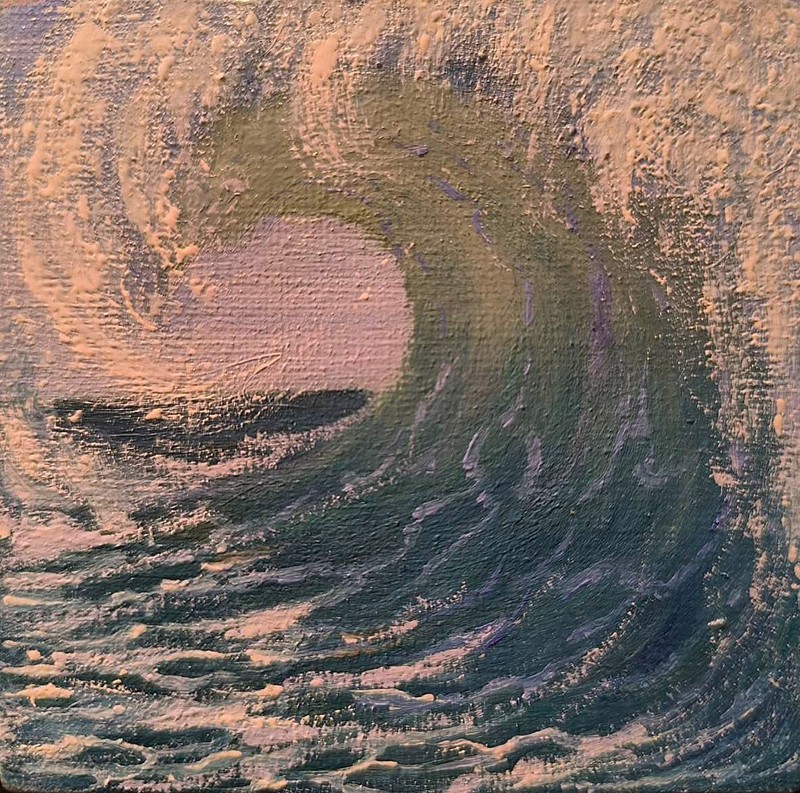 Original Artwork Oil Painting Landscape Canvas Impressionism Arts Seascape 4×4”