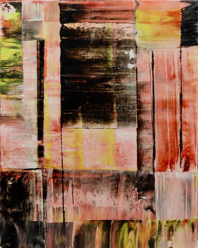 ShawNshawN Original painting – abstract red white richter acrylic contemporary