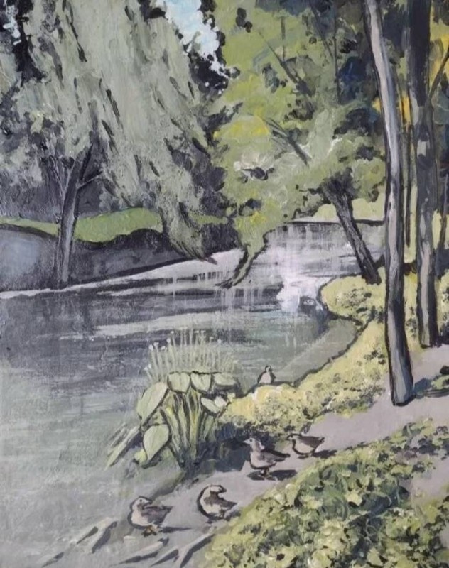 11 inch x 14 inch x 5/8 of an inch – Nature Landscape Painting by A. Avila