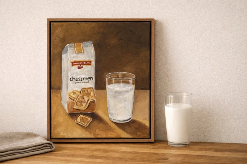 Pepperidge Farm Chessmen Cookies Painting Food Art Kitchen Decor 20×16 Framed