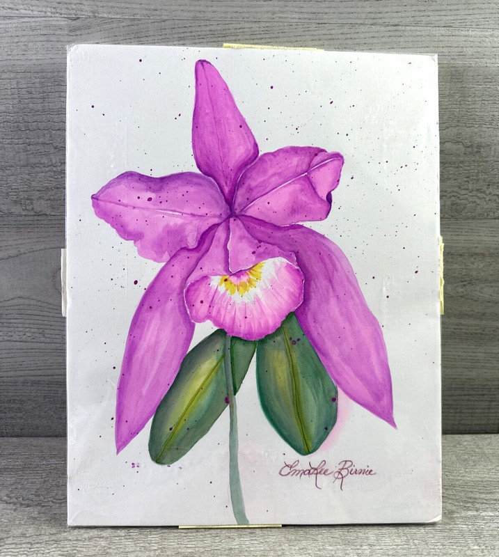 EmaLee Birnie Water Color Painting Bright Pink Orchid 14″ X 11″