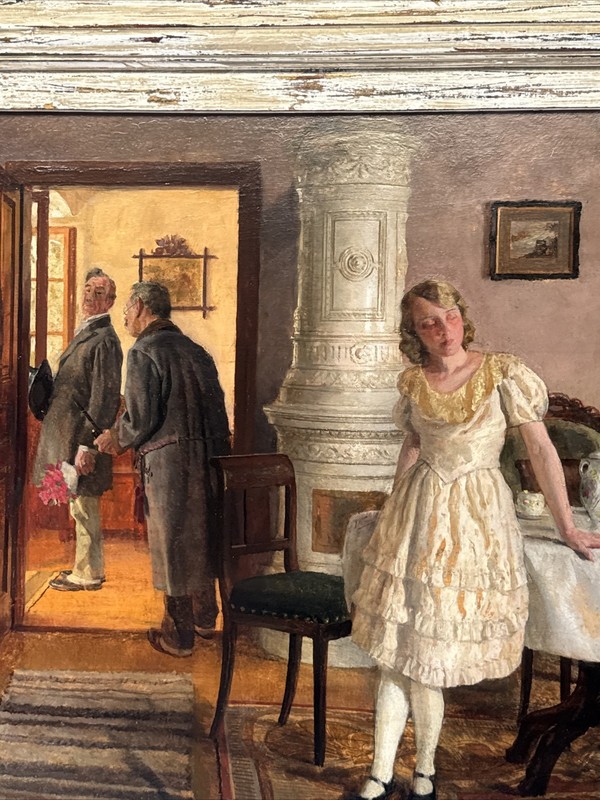 Antique Painting Masterpiece Portrait Interior Listed Famous Pretty Woman Female gallery