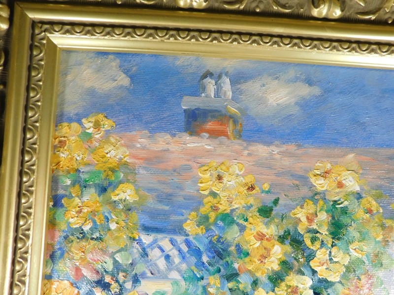 Original Oil on Canvas Signed G. Venson Garden Path gallery