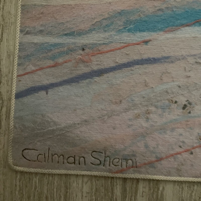 Modernist Israeli Soft Tapestry Wall Hanging Rug Calman Shemi tapestry Fine Art gallery
