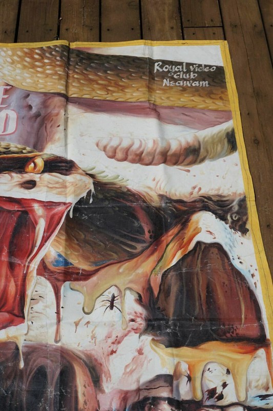 HUGE ORIGINAL ADVERTISEMENT ILLUSTRATION GHANA HORROR MOVIE POSTER ART PAINTING gallery