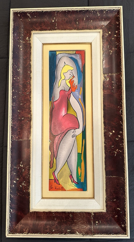Linda Le Kinff “ Agatha B. ” ? of 100 Serigraph acrylic painting on wood panel