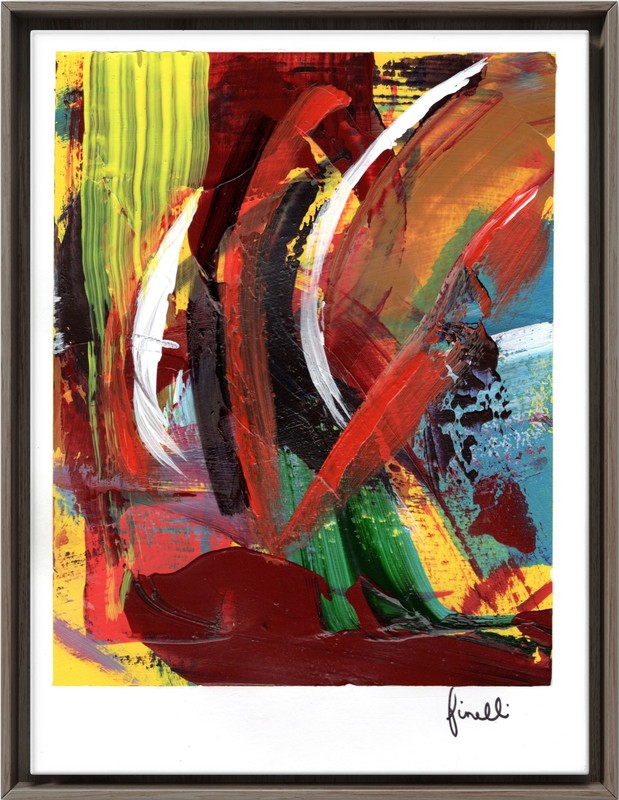 Modern Expressionist 9×12 Acrylic on Paper Painting FINELLI One of Kind COA G15A