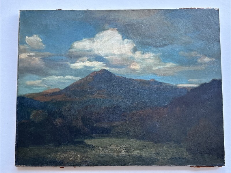 ANTIQUE LANDSCAPE PAINTING AMERICAN HENRY BREUER MARIN CALIFORNIA MT TAMALPAIS