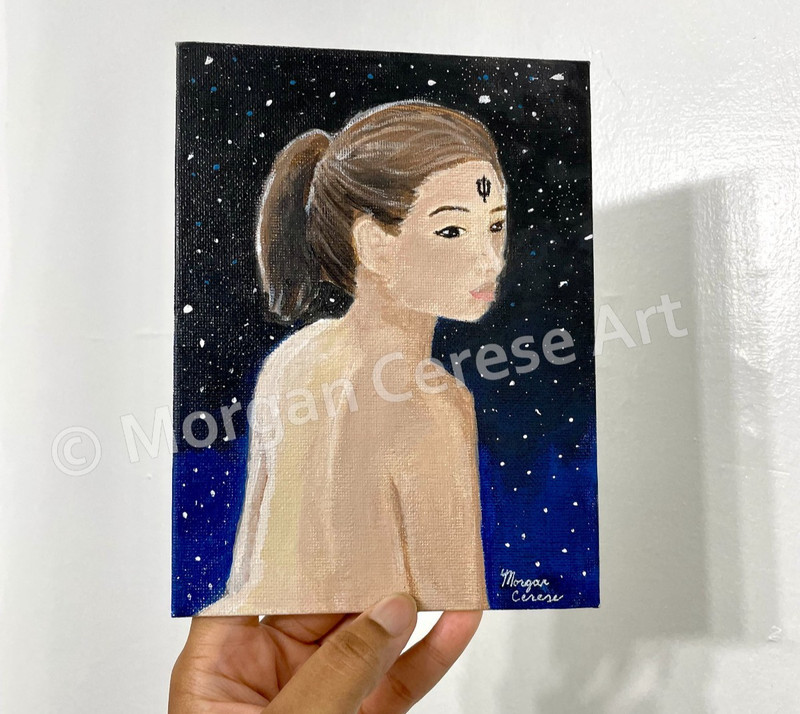 Lady Neptune Acrylic Painting – 6×8 inches – by Morgan Cerese
