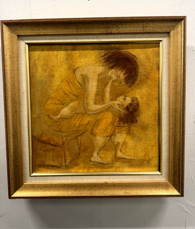 ORIGINAL ART EXPRESSIONIST IMPRESSIONIST CUBIST MODERNISM MOTHER DAUGHTER SGND
