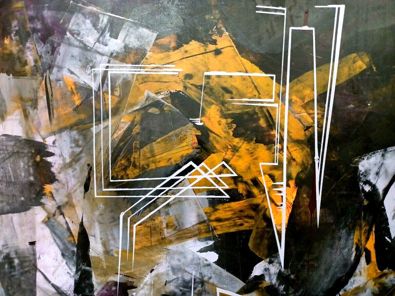 GUERILLA STREET ARTIST BOB DOMBROWSKI Sd M/M STENCILED MODERN ABSTRACT gallery