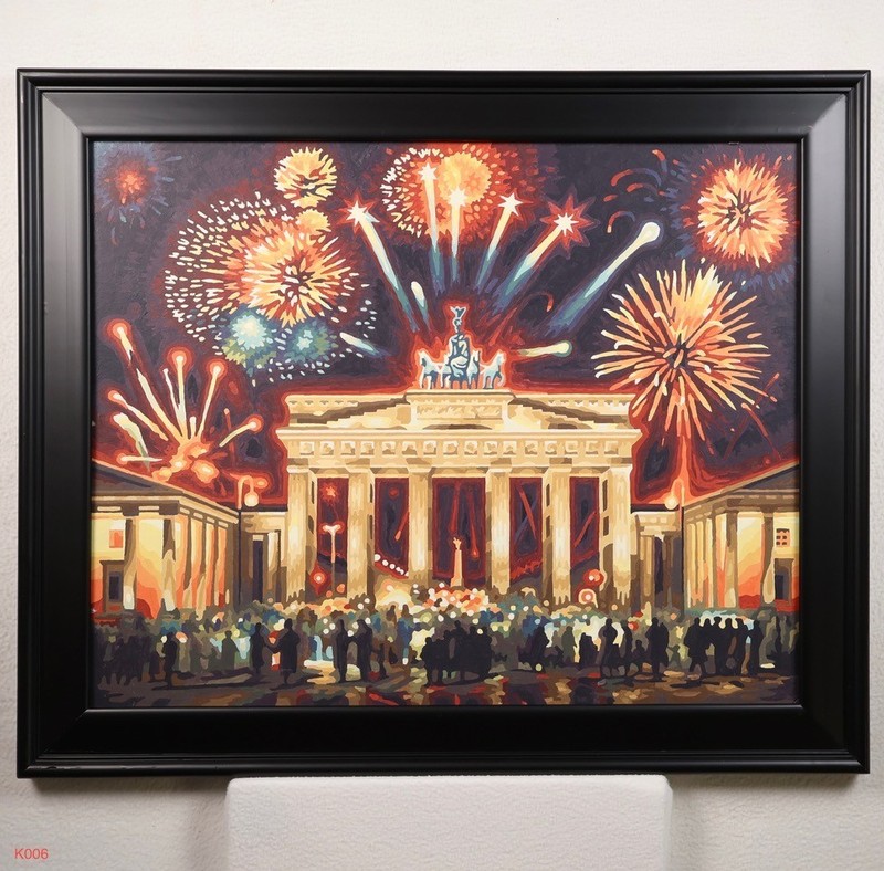 Retro Paint by Number «Brandenburg Gate» Framed Berlin Germany