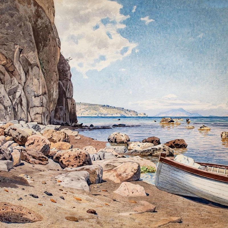 Hermann Krüger Sorrento Italy Düsseldorf painting box Romantic sign watercolor 1890