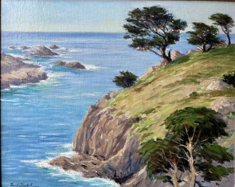 The Highlands Point Lobos Carmel California 1930 Thomas O. Sheckell Original Oil gallery