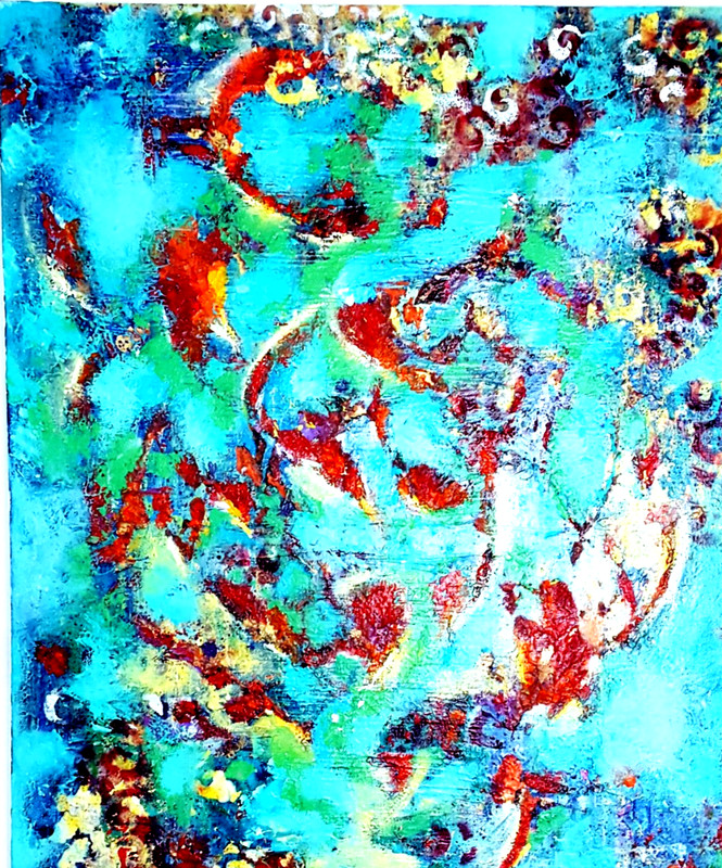 » WHIRLING CHI » 28″ x 24″ – ORIGINAL TEXTURED PAINTING by ANNETTE SABBAH