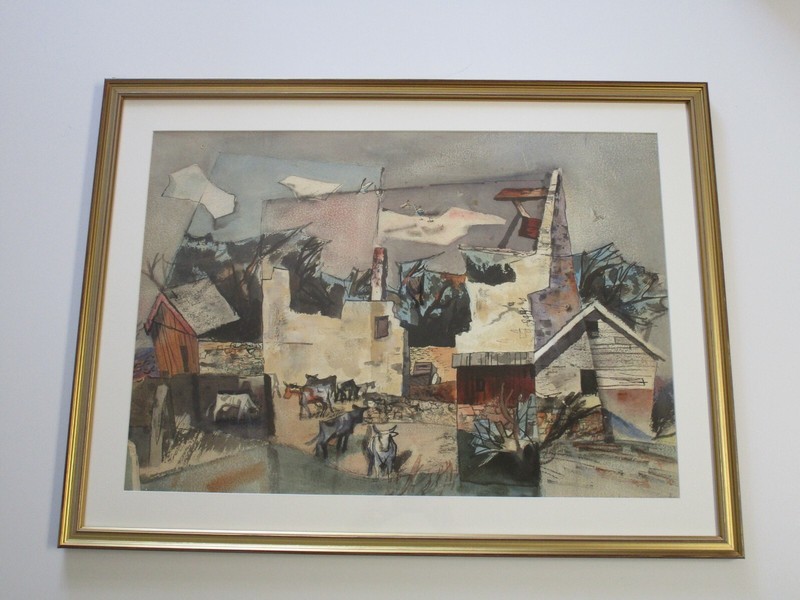 MILLARD SHEETS Style Era 1930’S WC PAINTING ORIGINAL MODERNIST CUBISM CUBIST