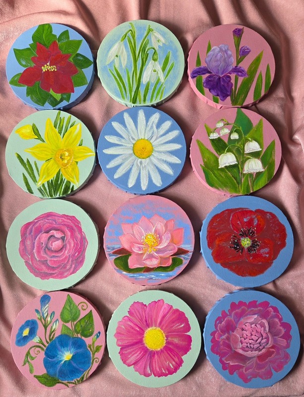 Water Lily Birth Flower – July– Round Floral Artwork Birthday Gift gallery