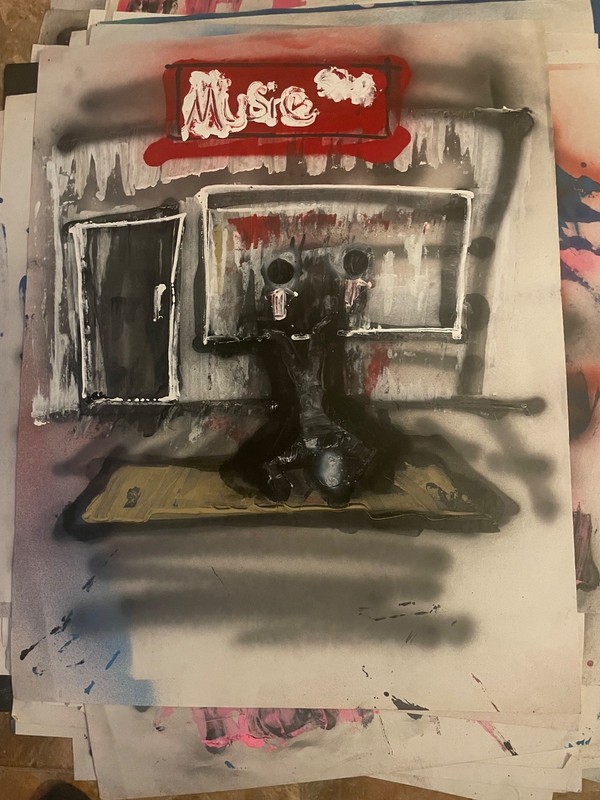 Original poster art “Breakdance” graffiti 22×28 painting acrylic spray paint