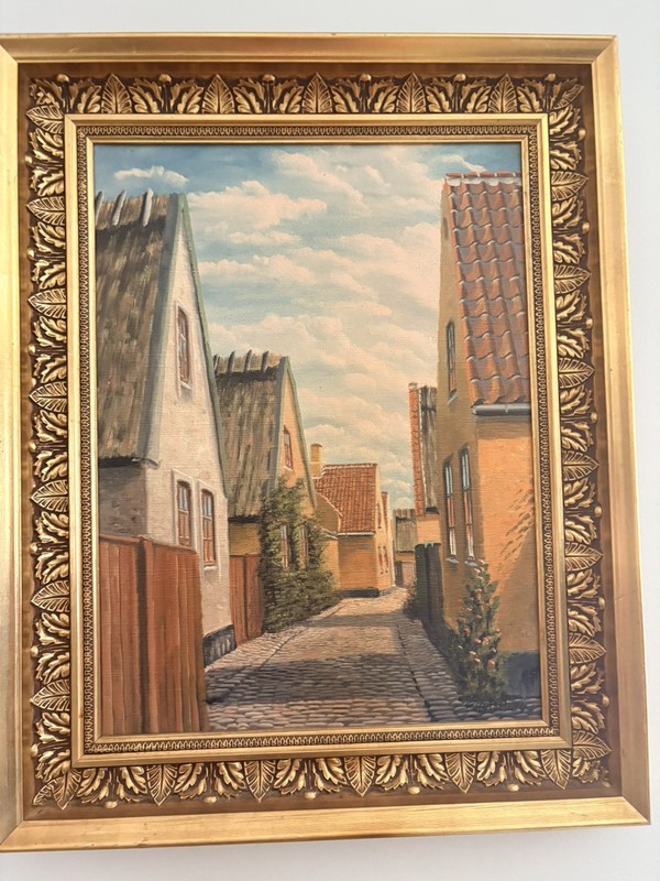 Erik Osterberg (1924) Sunshine on the Cobblestones. Dragor, Denmark. ca. 1940.