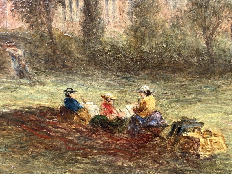 19th Century British School Painting by Richard Elmore of a Hay Field in Malden gallery