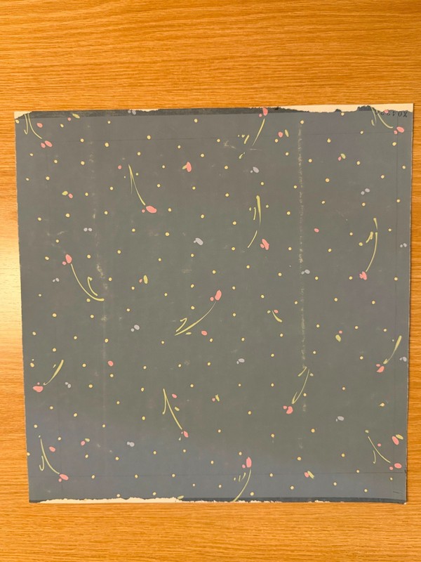 Original Gouache Textile Design Slate Gray Scattered Dash Dot Pattern Study