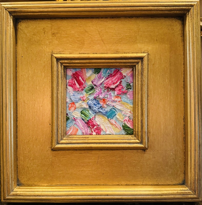 KADLIC Abstract Impasto Original Oil Painting Gold Gilt Frame Fine Art