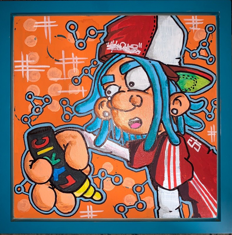 11 X 11 Plastic Frame Shortiez Ink Graffiti Character SnapBack Market Cartoon