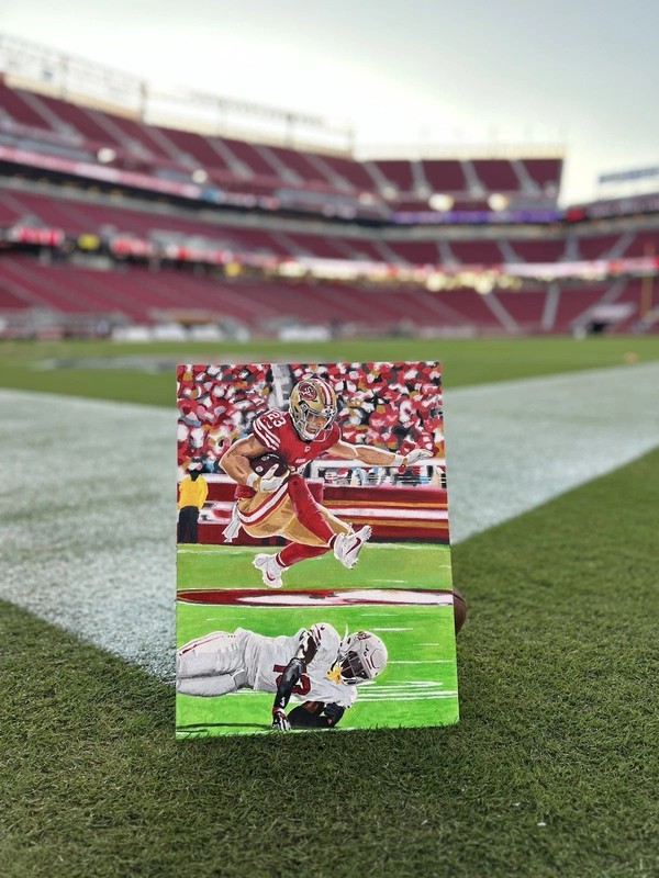NFL San Francisco 49ers Christian McCaffrey Original Painting on 12×16 Canvas