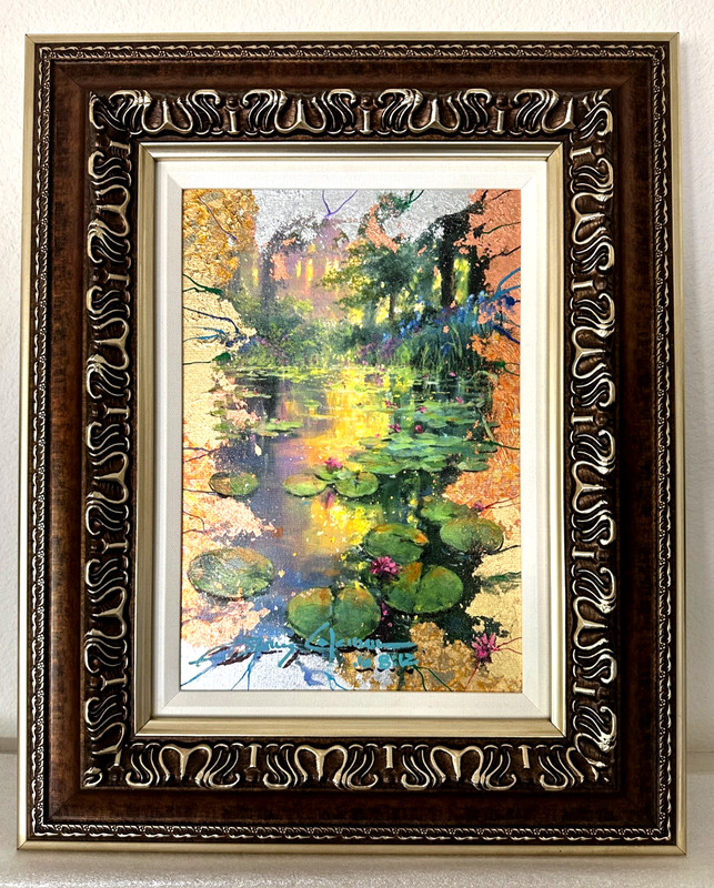 James Coleman A Peaceful Place Original Mixed Media Gold Leaf Signed 16″x11″