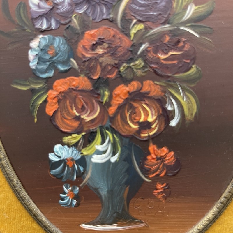 Dipinto Su Rame Flowers On Copper Artist Signed GARI Made In Italy gallery