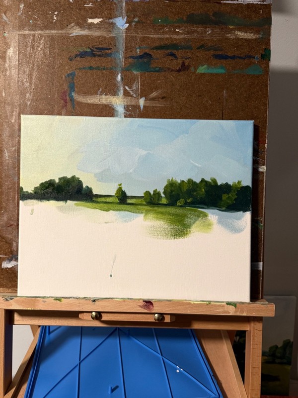 R Stevens Original Acrylic Landscape Painting 11x14 gallery