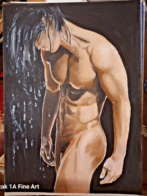 Gay Art 1A FineArt Rateitzak original artwork athletic man Männlicher Akt 7
