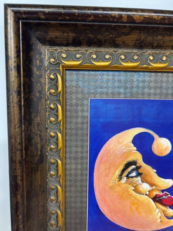 HTF Signed EDMUND FRECHMANN MOON Face Painting CELESTIAL CLEARWATER FLORIDA gallery