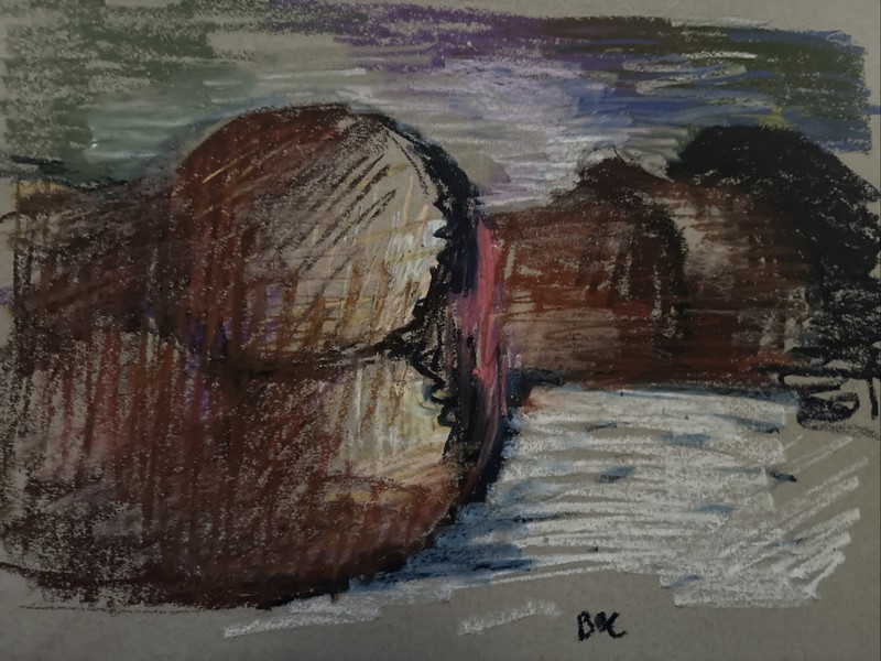 Oil Pastel Figure 9”x12”