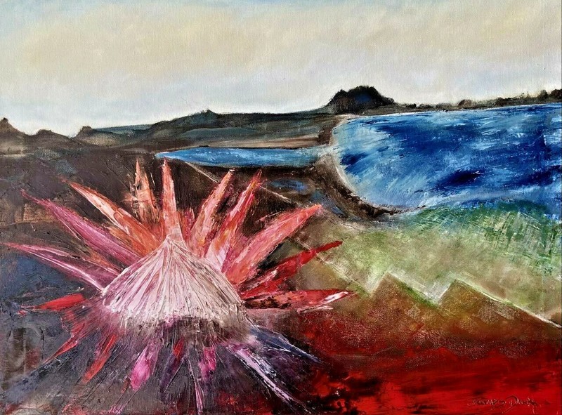 King Protea Lookout by James Dick | Impressionist | Oil Painting | Floral