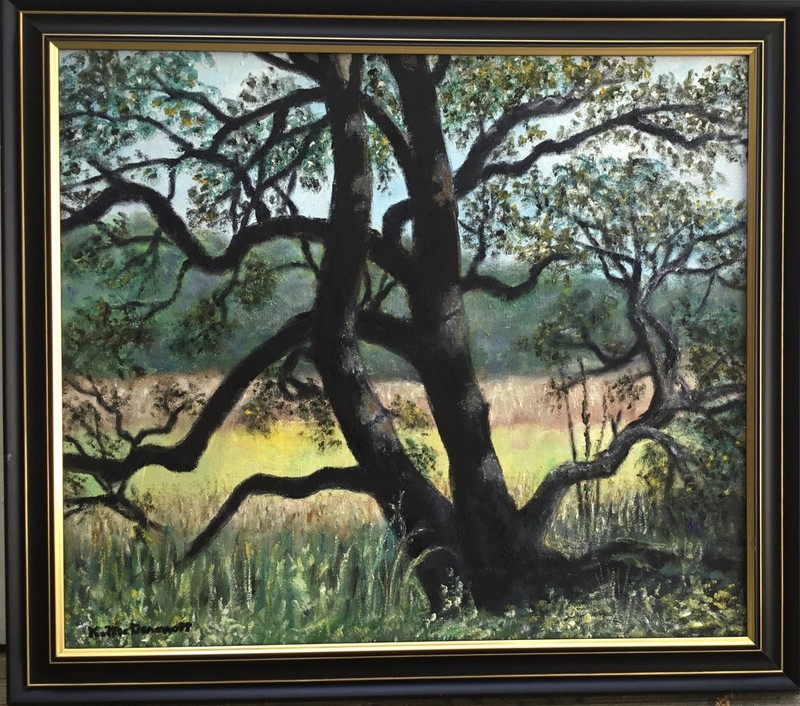 PATRIOT OAK # 3 – 16X18.5 inch framed oil landscape by K. McDermott