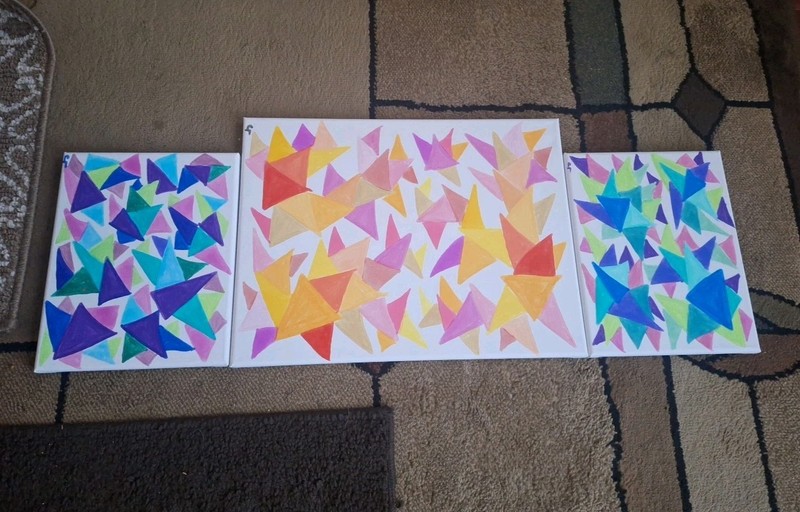 3 Pc Set Acrylic Abstract On Canvas Painting One Of A Kind 8×10 12×16″ NM #4 Wow