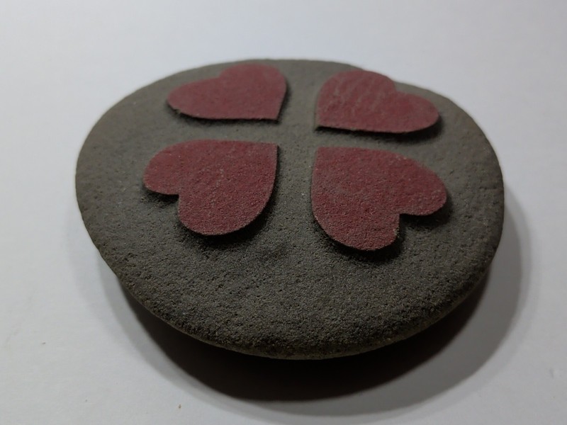 ✨UNIQUE✨ Carved & Painted Red Hearts on Rock, Plant Decoration, Valentines, Love gallery