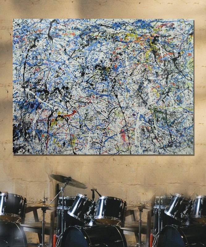Jackson Pollock ￼style Professional Painting 84”X62” (7 Foot) Abstract Modern XL gallery