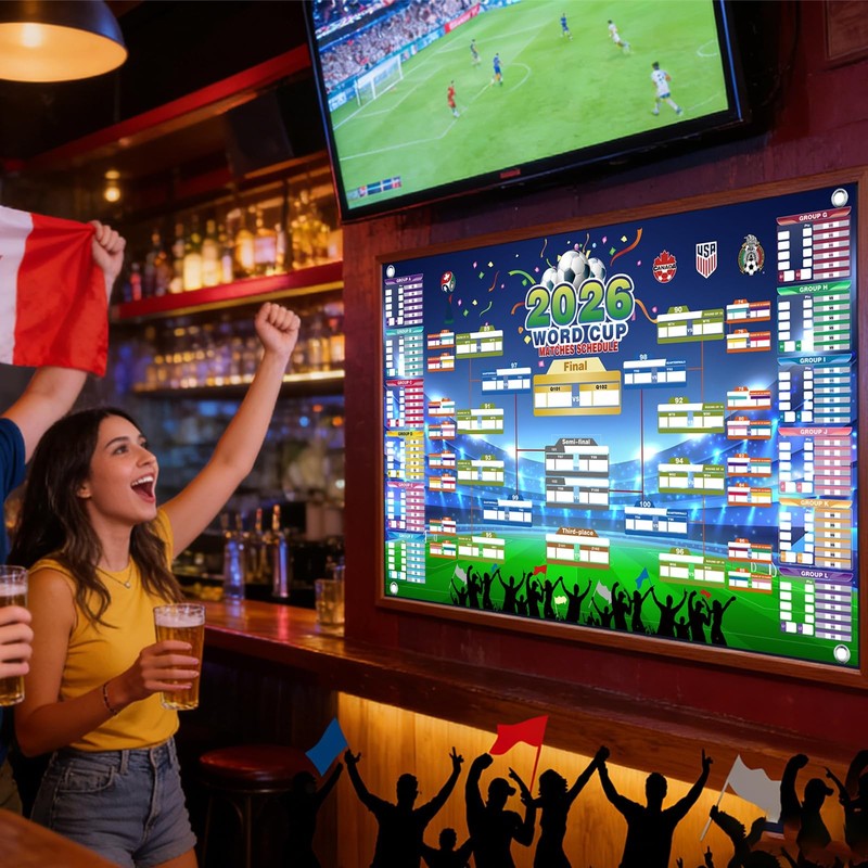 Wikadada 2026 World Cup Wall Chart Poster 2026 Schedule Calendar-A gallery