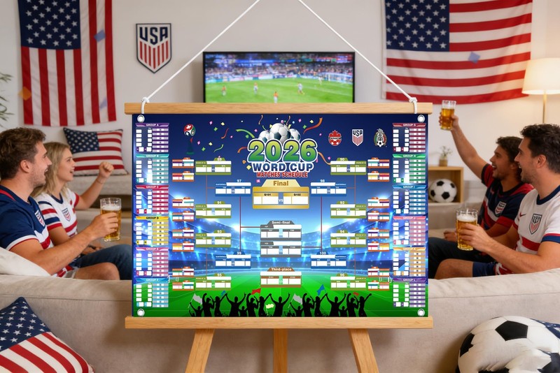Wikadada 2026 World Cup Wall Chart Poster 2026 Schedule Calendar-A gallery