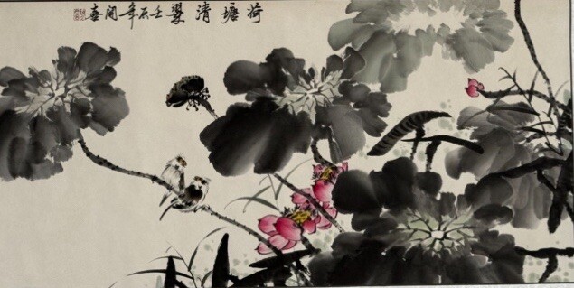 Chinese scroll painting – Lotus Pond