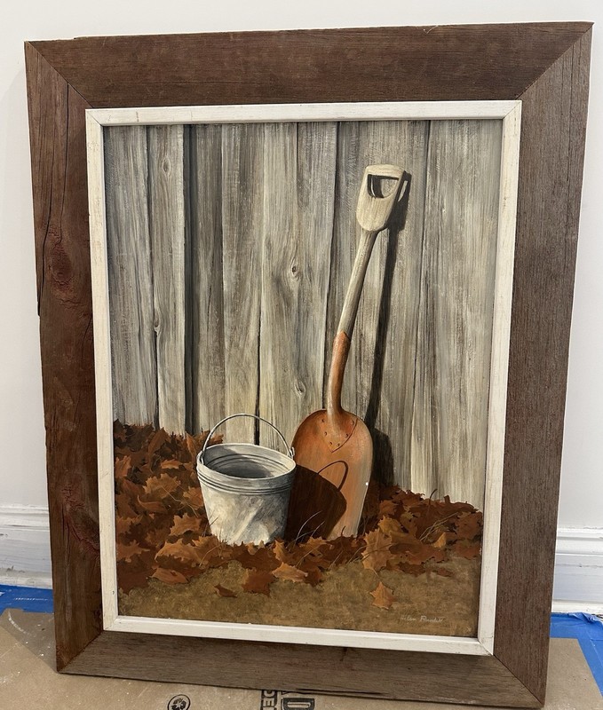 Helen Rundell Original Oil Painting Still Life On Board 33×25” B. 1935